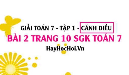 Giải bài 2 trang 10 Toán 7 Tập 1 SGK Cánh Diều